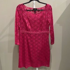 Laundry by Shelli Segal Pink Stretch Lace Dress